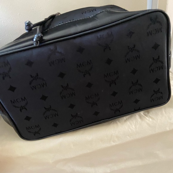 MCM Nylon Monogram Drawstring Bucket Bag - Picture 2 of 12